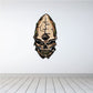 Alien skull sticker with tan, dark and green accents, detailed cartoon face