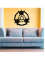 Turtle wall decal with interlocking circles in black