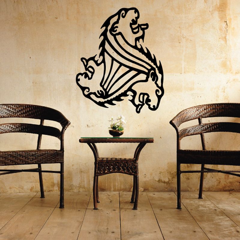 Image of Interlocking Lion Head Decal