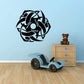 Quetzal bird interlocking wall decal, black abstract circular design