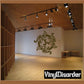 Ornate interlocking rooster wall decal in dark green scroll design