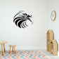 Eagle head wall decal in black with sharp beak and detailed feather lines.