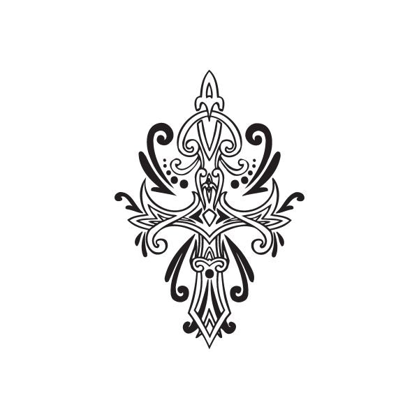 Image of intricate Art Deco Cross Decal