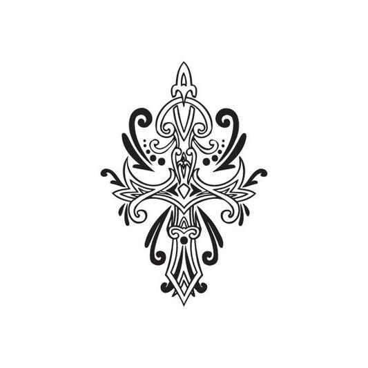 Image of intricate Art Deco Cross Decal