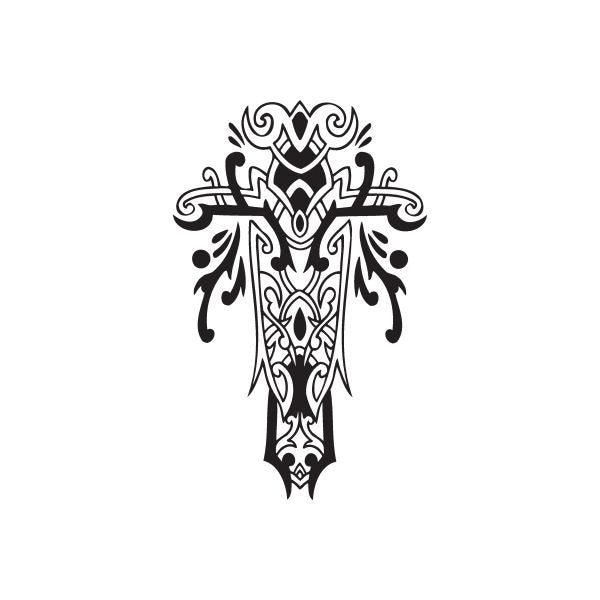 Image of Intricate Cross Decal with Filligree Embellishments Decal