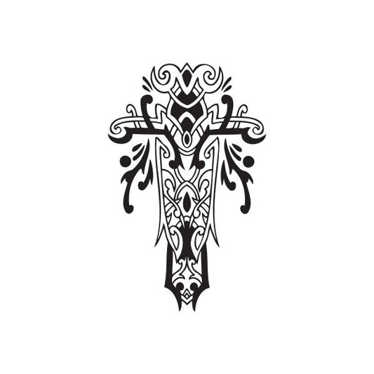 Image of Intricate Cross Decal with Filligree Embellishments Decal