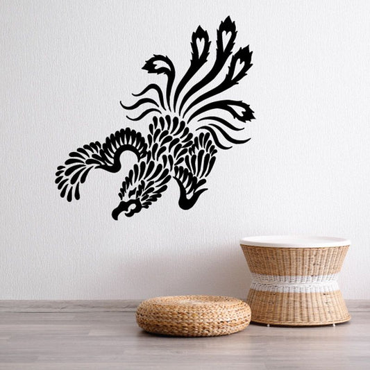 Image of Intricate Feathery Peacock Decal