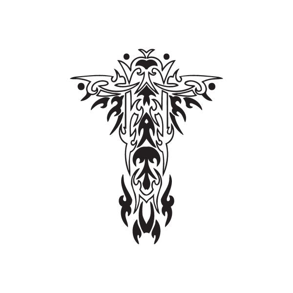 Image of Intricate Fireburst Cross Decal