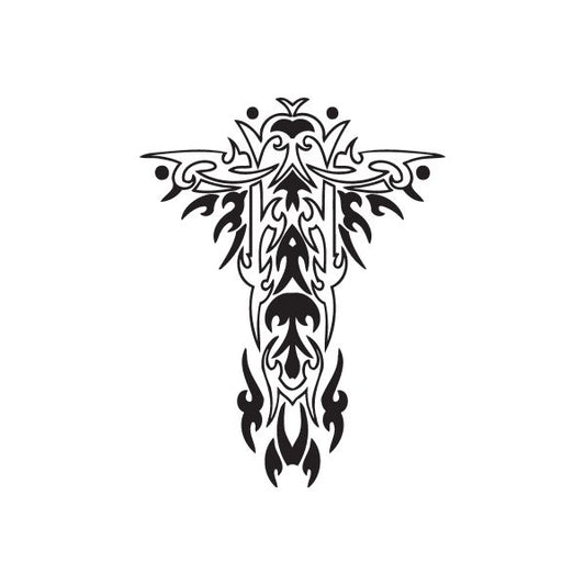 Image of Intricate Fireburst Cross Decal