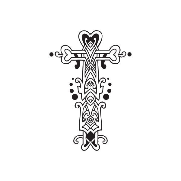 Image of Intricate Heart Cross Decal