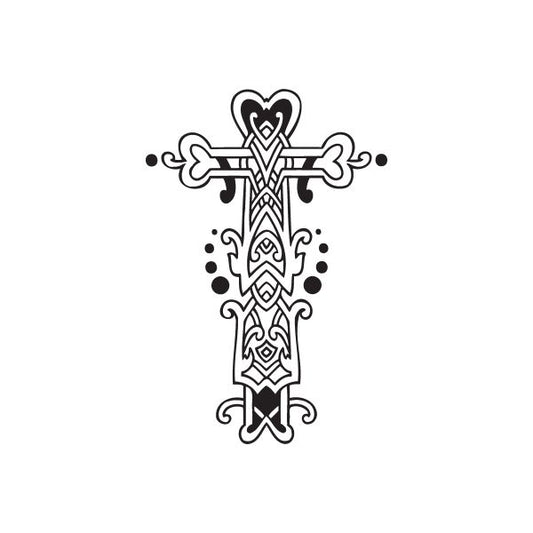 Image of Intricate Heart Cross Decal