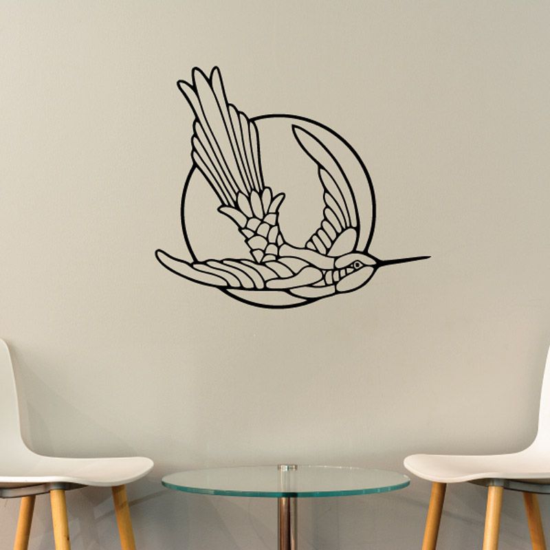 Image of Intricate Hummingbird and Moon Decal