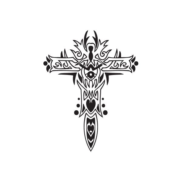 Image of Intricate Keyhole Cross Decal