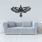 Hawk wing decal with intricate feathered design, black and white