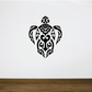 Intricate patterned sea turtle decal, black and white ornamental design