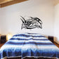 Razor dolphin and moon wall decal in black and white line art