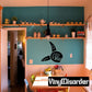 Shark decal with black tribal design and white eye markings