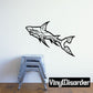 Black and white stylized shark decal with geometric Inuit-inspired lines