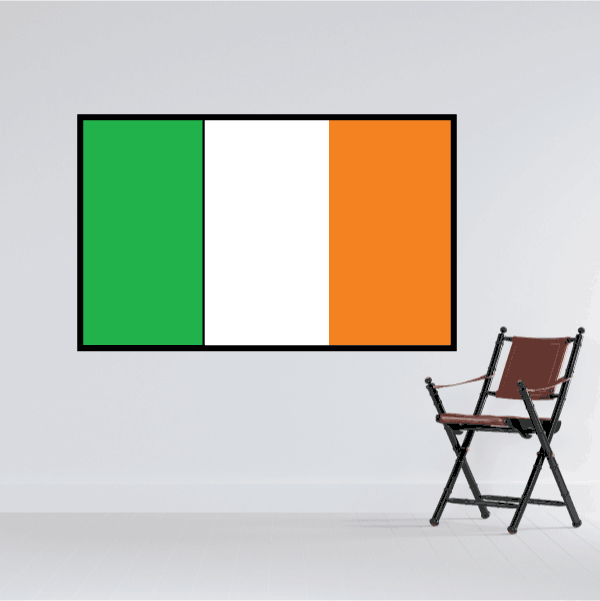 Ireland flag sticker with green, white, and orange vertical bands