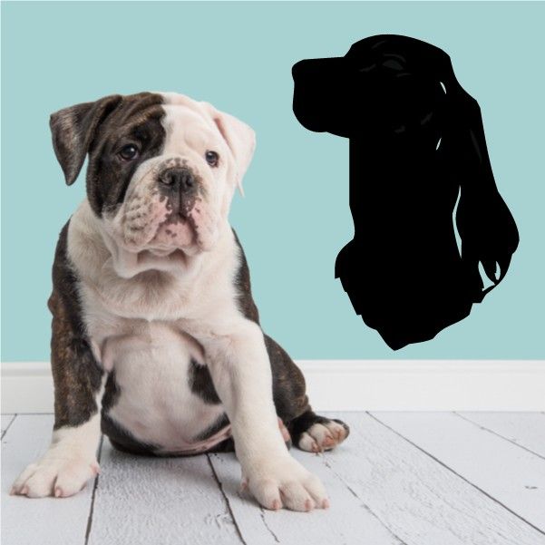 Dog head decal silhouette in black