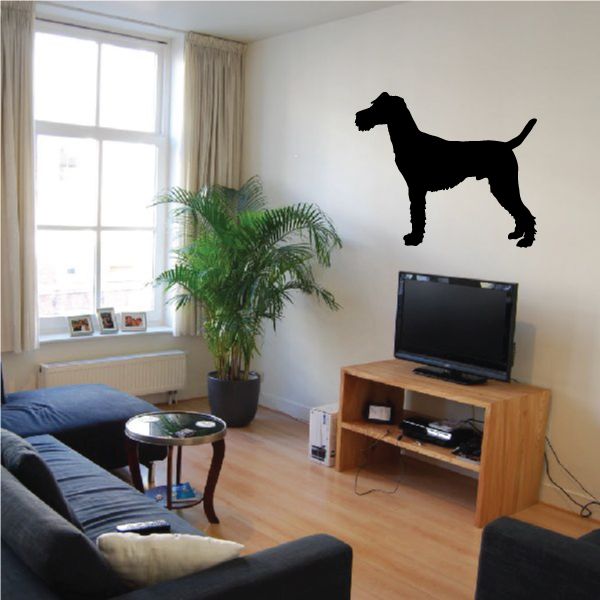 Black Irish Terrier dog silhouette decal sticker
