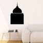 Mosque building wall decal with black dome and minaret silhouette