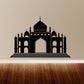 Black mosque silhouette decal with central dome, arched entrance, and minarets