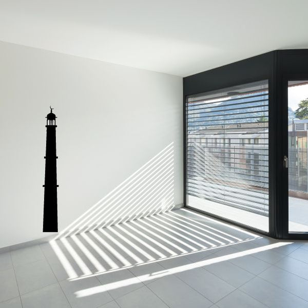 Islamic mosque minaret wall decal, tall black silhouette