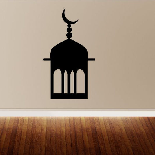 Image of Islamic Mosque Tip with Crescent Moon Decal