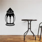 Islamic mosque window decal with black lantern silhouette and hanging ornament