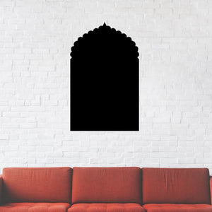 Mosque window wall decal, black arched silhouette