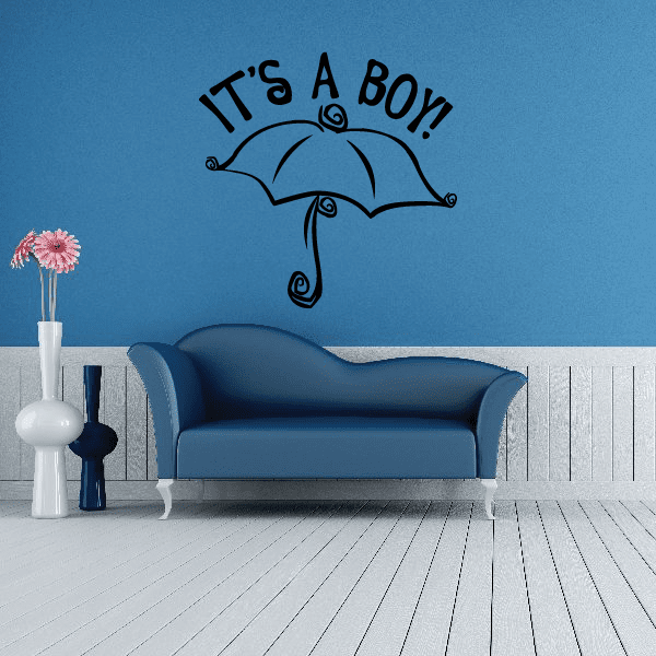 Image of It is a Boy Umbrella Wall Decal