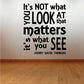 Motivational quote wall decal, black lettering on light background