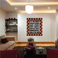 Square wall decal with orange dots and Halloween text