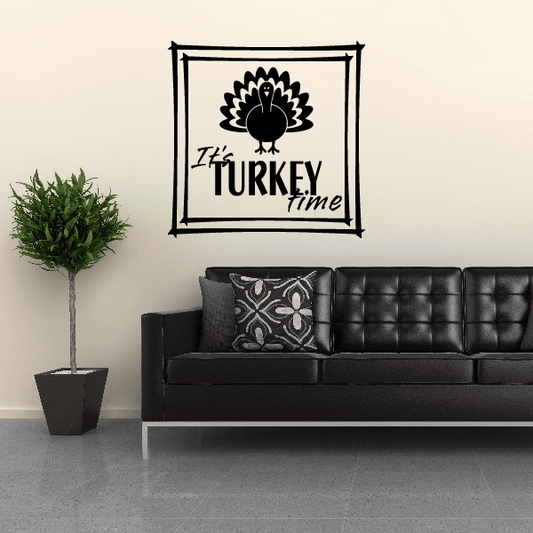 Image of It's Turkey Time Family Thanksgiving Decal