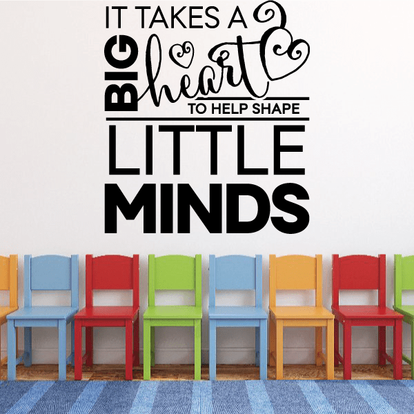 Black vinyl wall decal with motivational quote, heart icon and decorative script