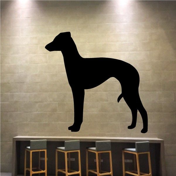 Italian greyhound decal with black dog silhouette