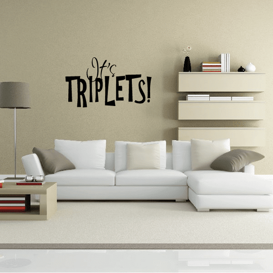 Image of Its Triplets Baby Shower Wall Decal