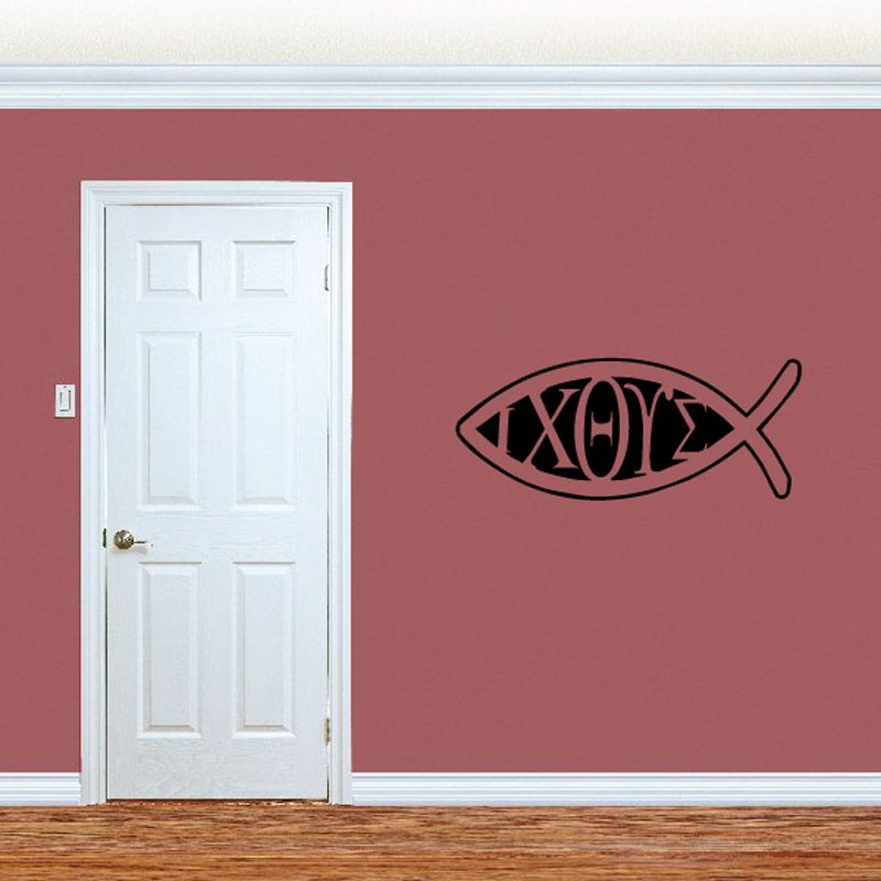 Image of Ixoye Jesus Fish Outline Decal