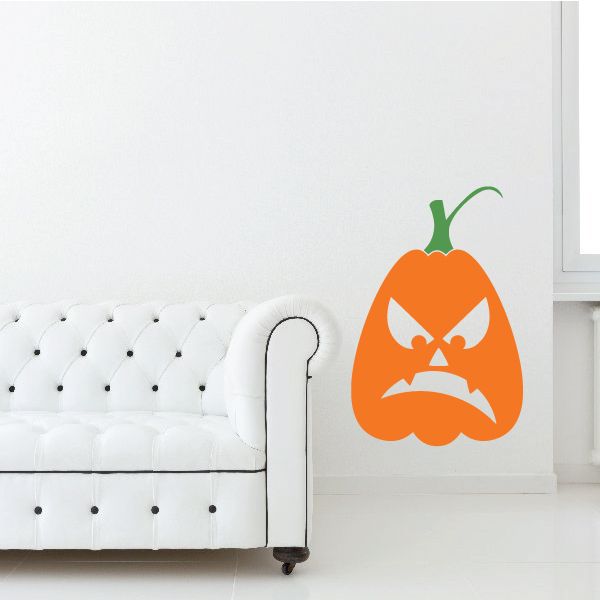 Image of Jack-o-Lantern Angry Frown Decal