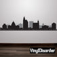 Jackson Mississippi skyline wall decal, black city silhouette with scalloped base