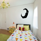Black jagged moon wall decal silhouette