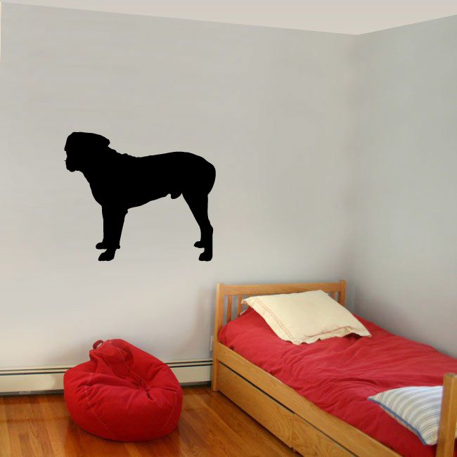 Jake dog decal with black dog silhouette, standing side view.