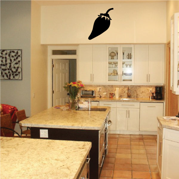 Black chili pepper wall decal
