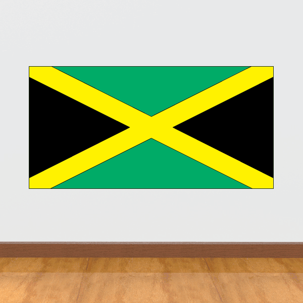 Jamaican Flag Sticker Self Adhesive Vinyl Jamaica Jm Jam