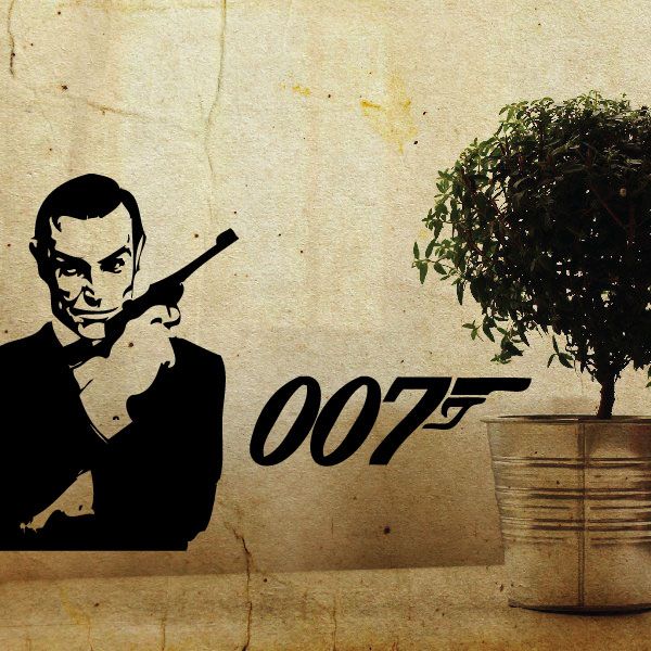 James Bond 007 decal with black agent silhouette and 007 lettering