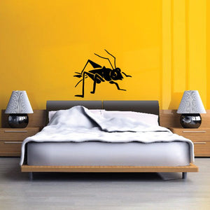Cricket wall decal with bold black graphic insect shape and legs