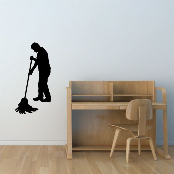 Image of Janitor Mopping Decal