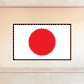 Japan flag sticker with red circle centered on white background