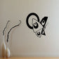 Wall decal of black and white butterfly with large circle outline